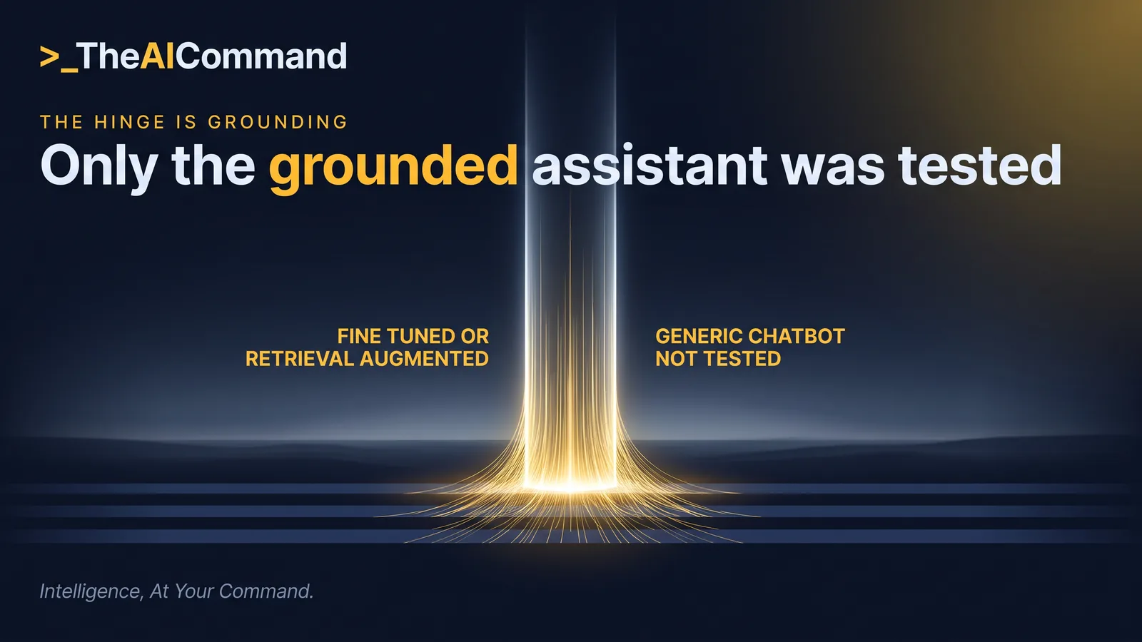 Two contrasting halves showing a generic assistant beside an assistant grounded in the firm's own knowledge