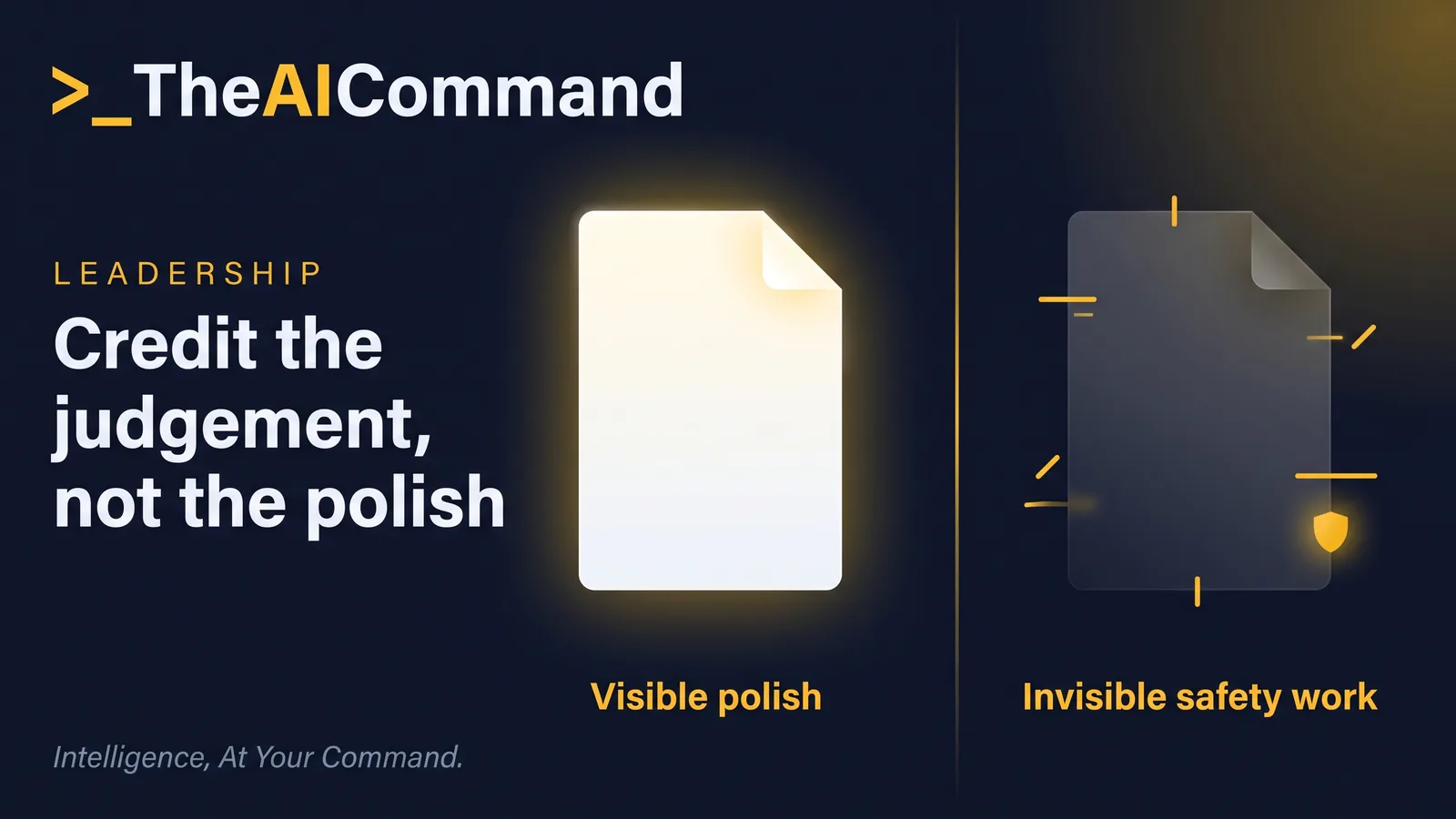 Visible polish on one side, the five fields of invisible expert safety work on the other