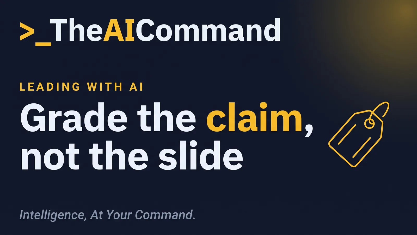 Editorial graphic on grading executive AI claims by evidence strength