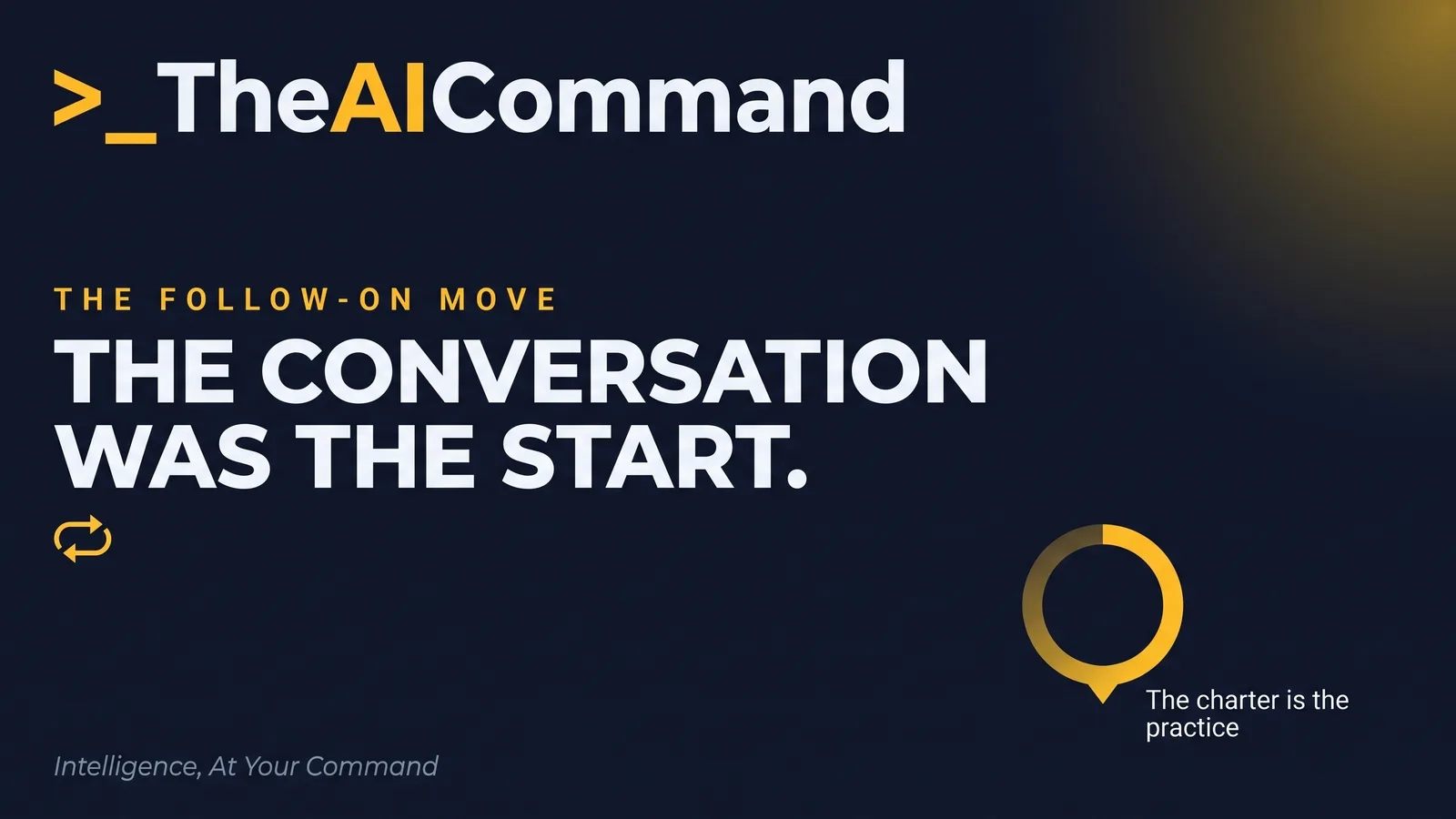 Editorial infographic: the conversation was the start, the charter is the practice