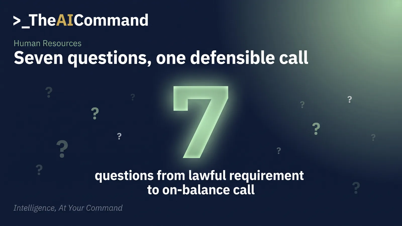 Large numeral seven representing the seven-question manager decision tree for after-hours contact under the right to disconnect