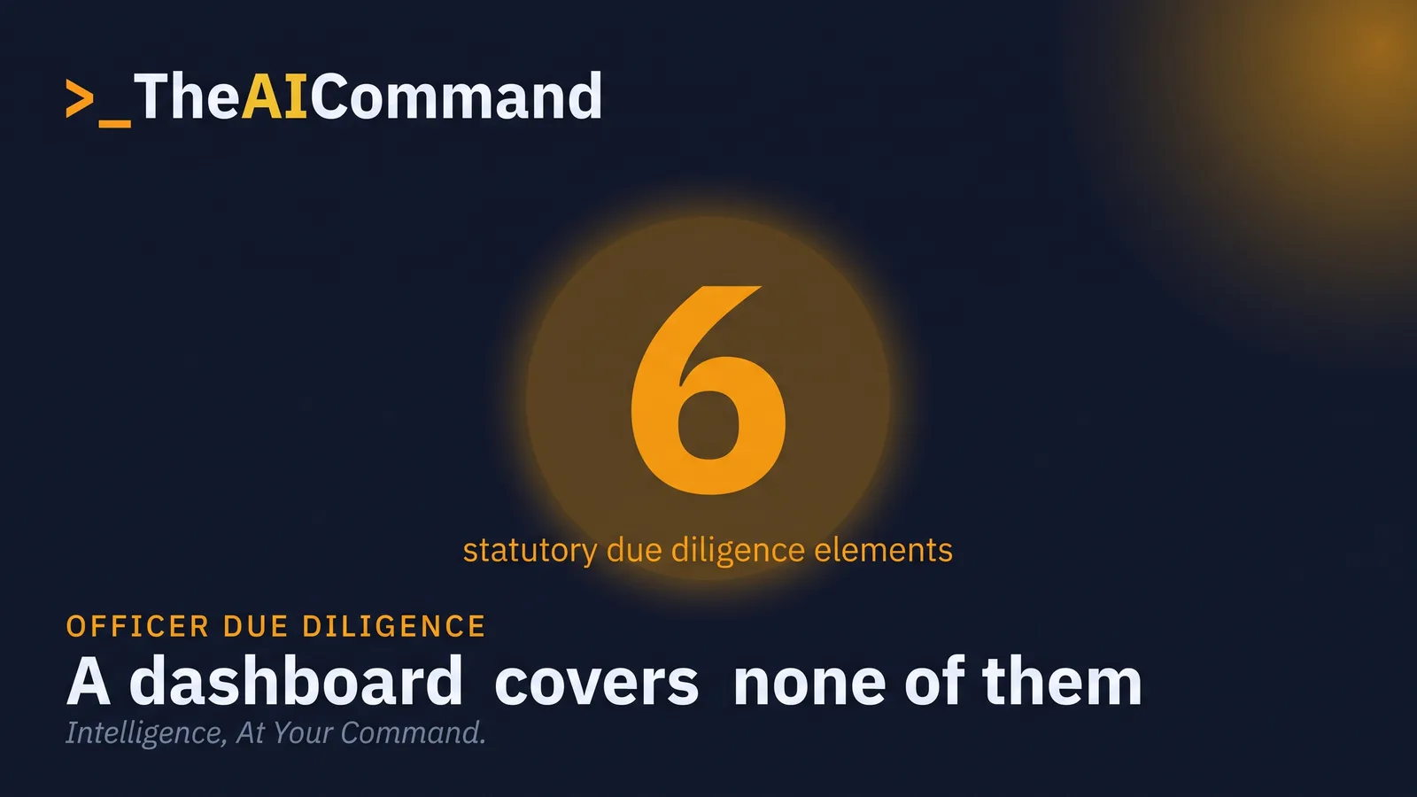 Six statutory due diligence elements with the verdict that a dashboard covers none by itself