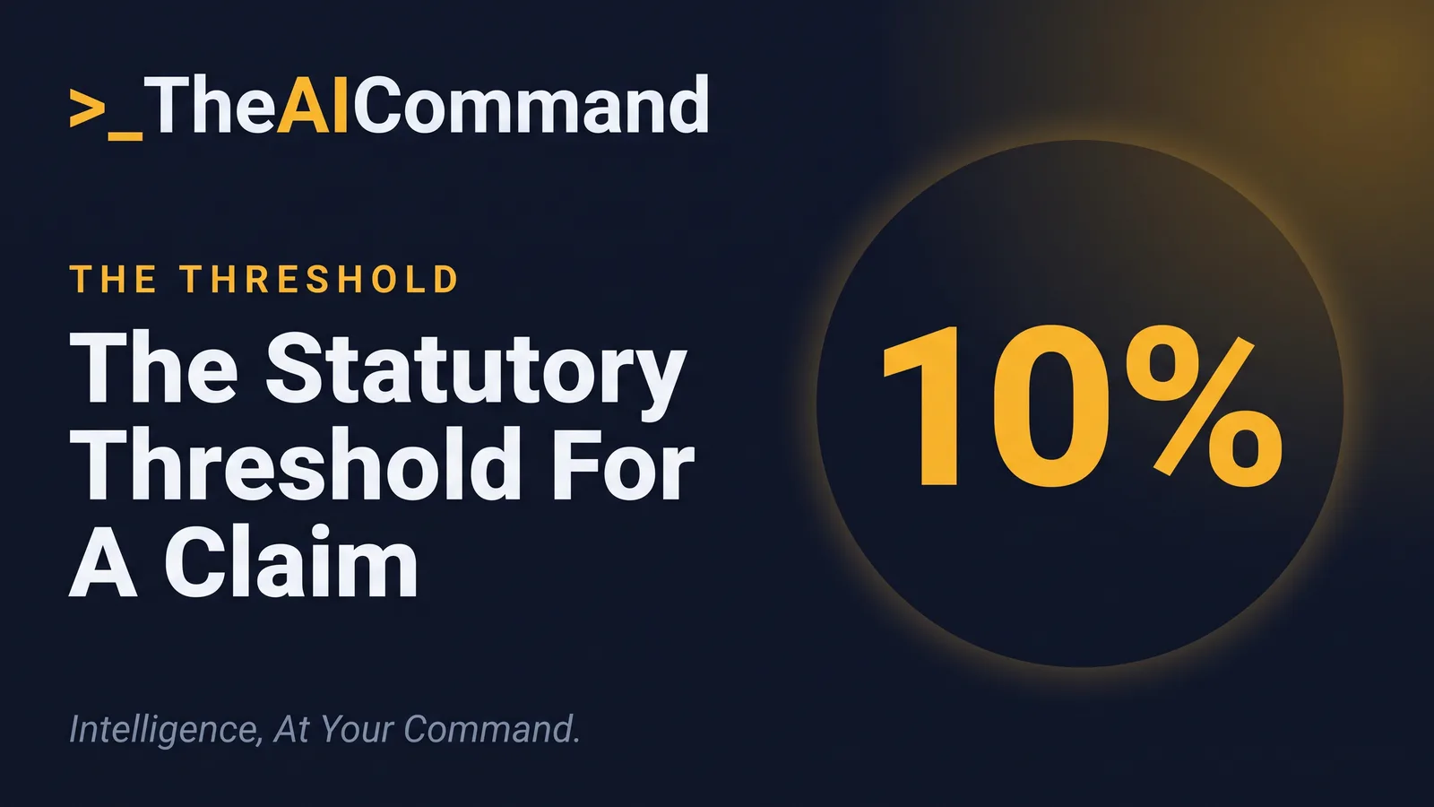 A single large figure rendered inside a soft amber halo: the statutory threshold for a section 24 permanent impairment claim, with a short caption naming it