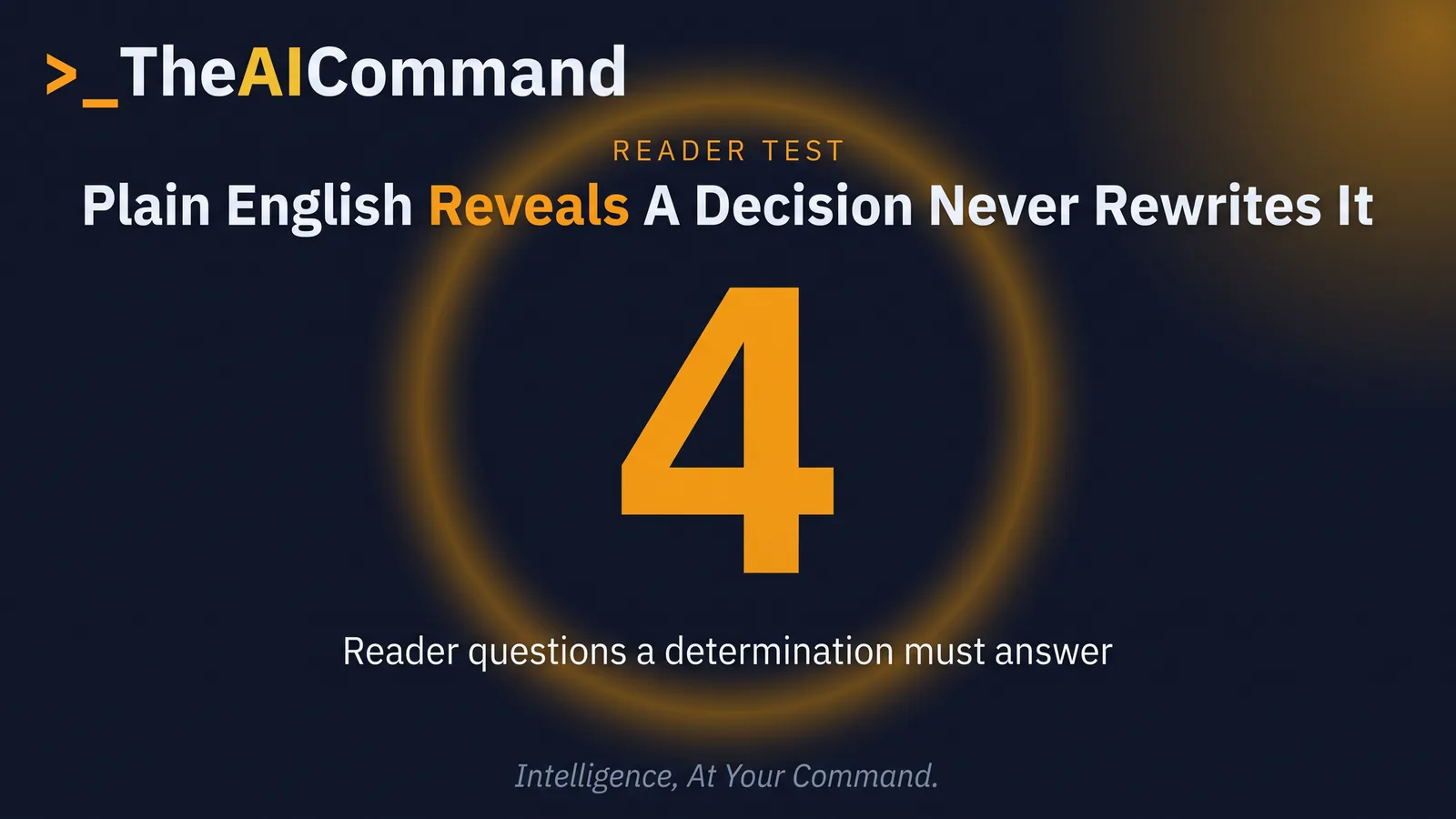Four reader questions a determination must answer