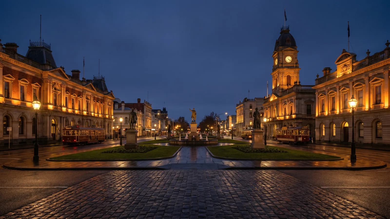 Ballarat Sturt Street at twilight