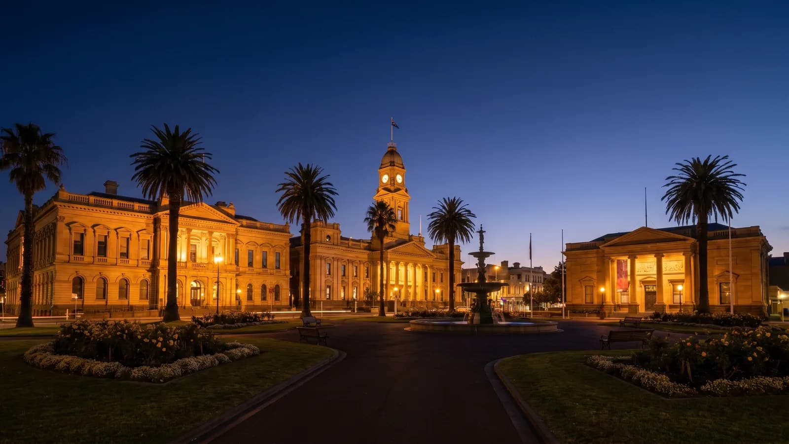 Geelong Johnstone Park at blue hour