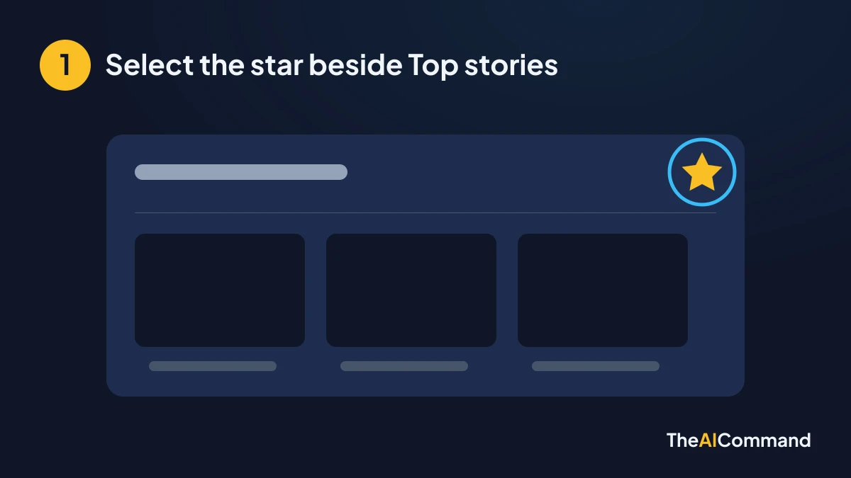 Illustration of a results panel with a star highlighted at the right of its heading.