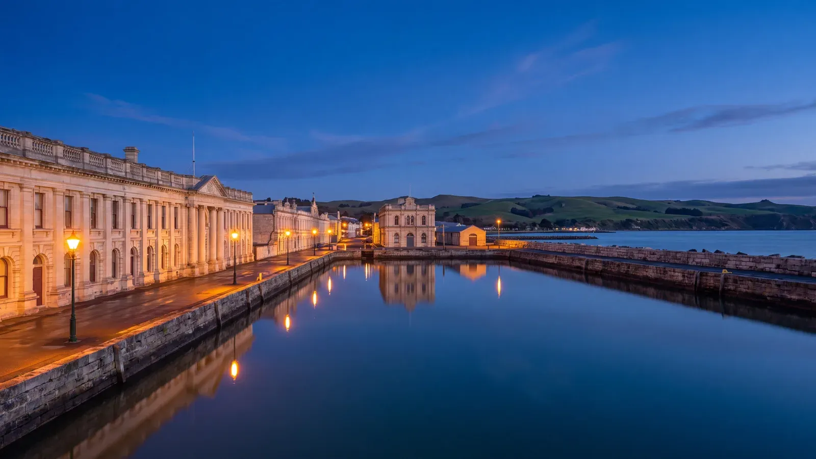 Oamaru Harbour Precinct Blue Hour