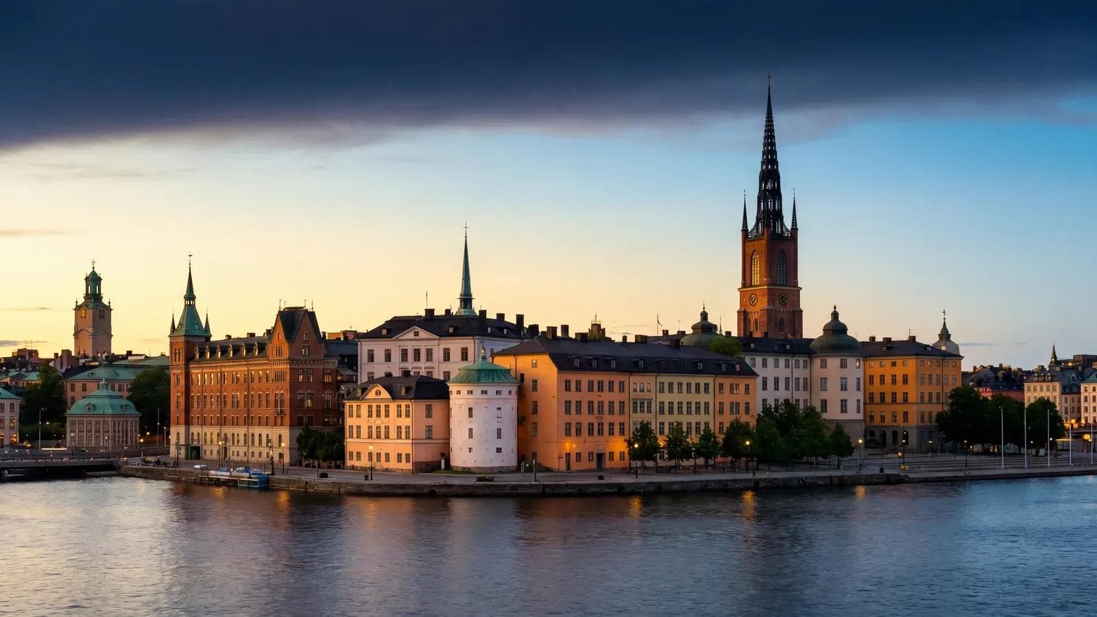 Stockholm Gamla Stan From Water Dusk