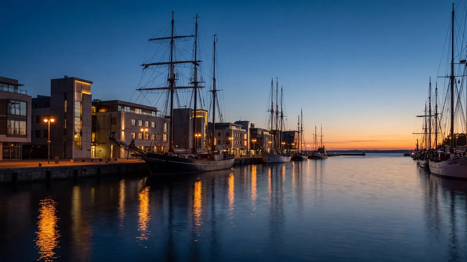 Gdynia Harbour Waterfront Dusk