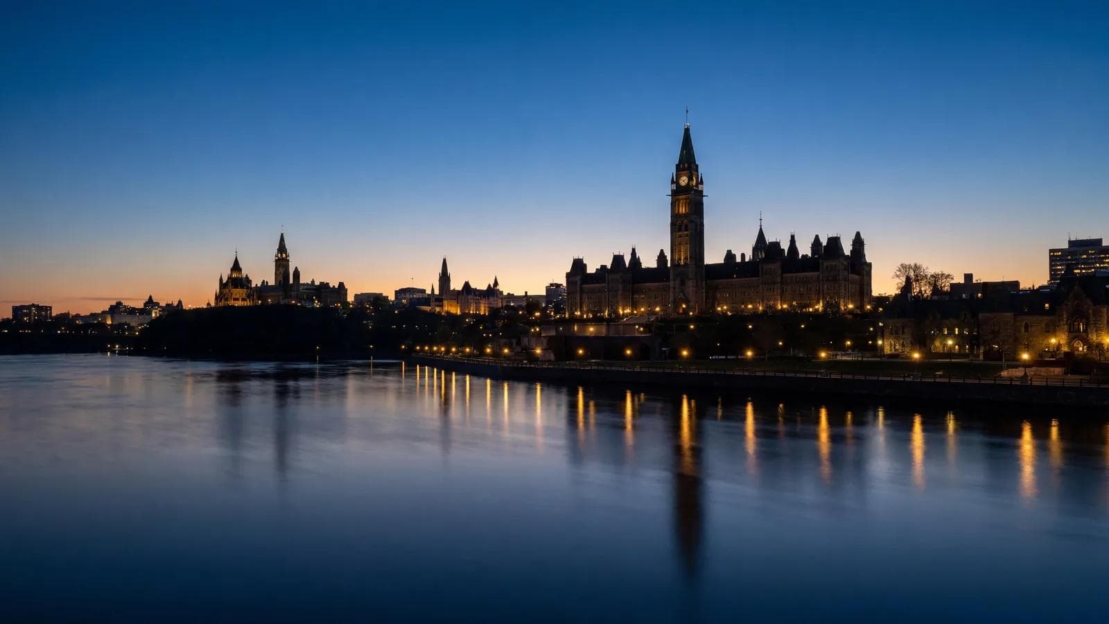 Ottawa Parliament Hill Dusk