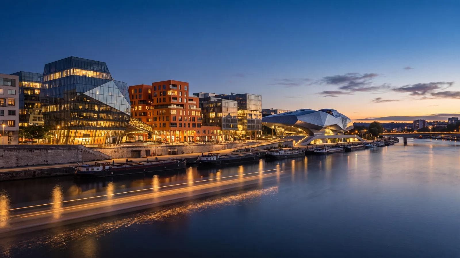 Lyon Confluence Blue Hour