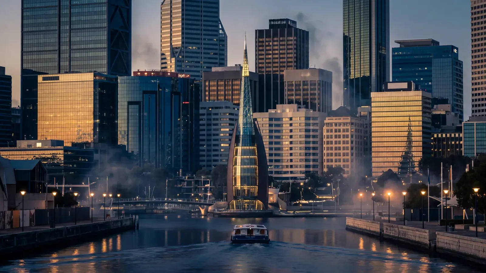 Perth Elizabeth Quay Blue Hour