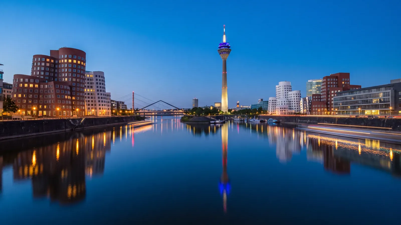 Dusseldorf Medienhafen Blue Hour
