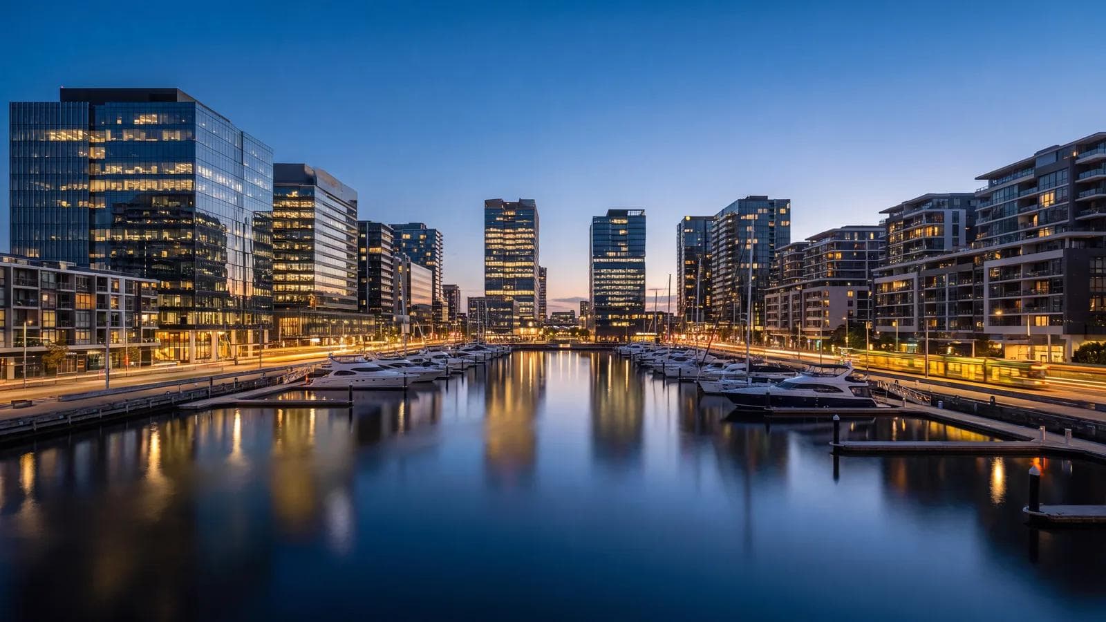 Melbourne Docklands Victoria Harbour Dusk