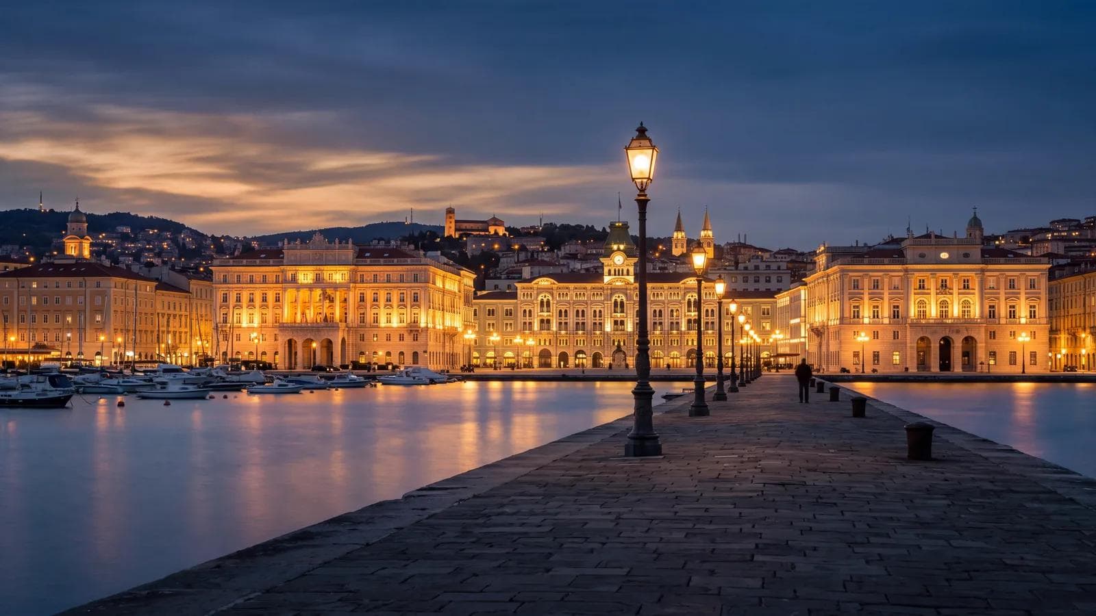 Trieste Molo Audace Dusk