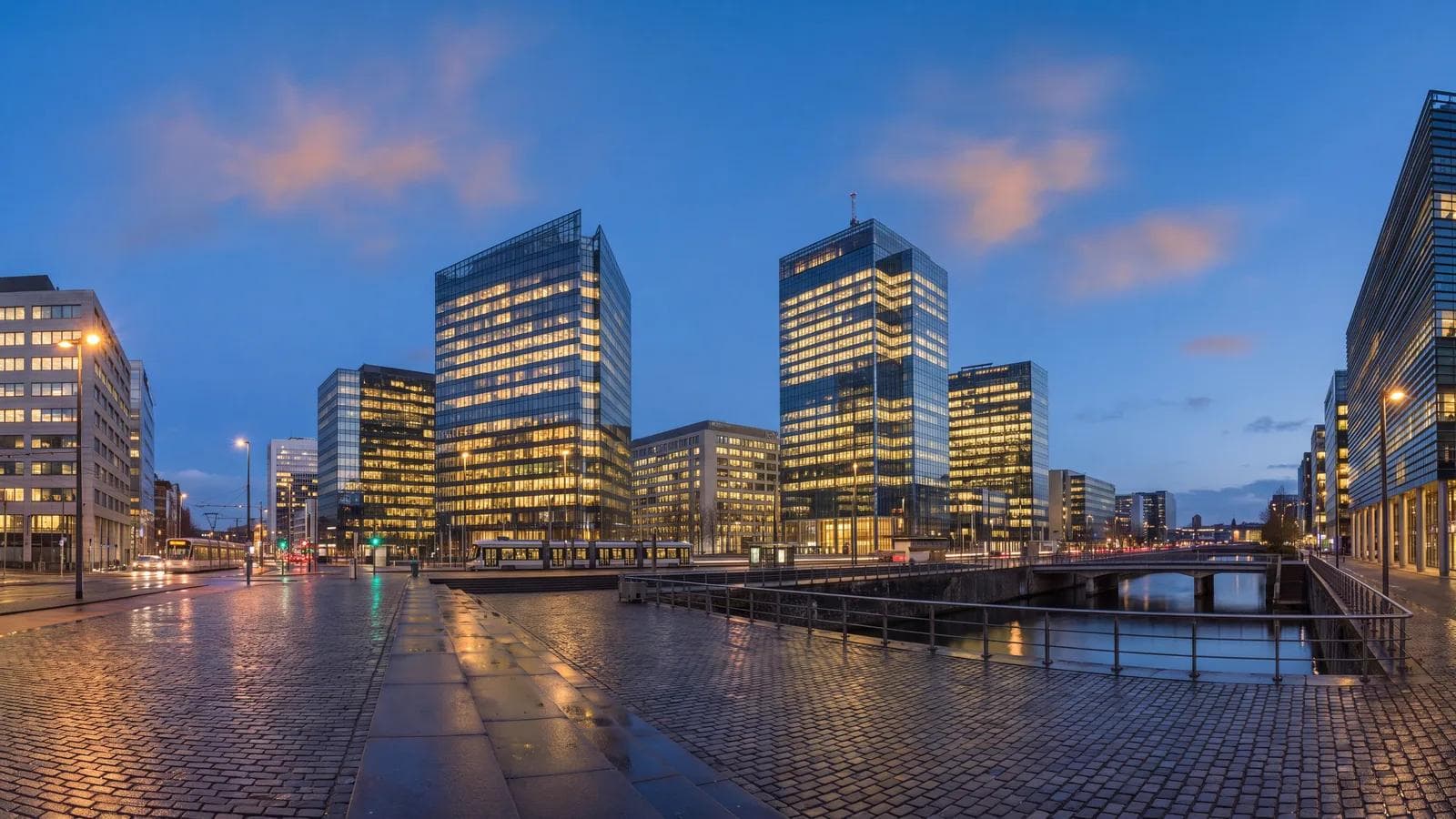 Brussels Financial Quarter Blue Hour