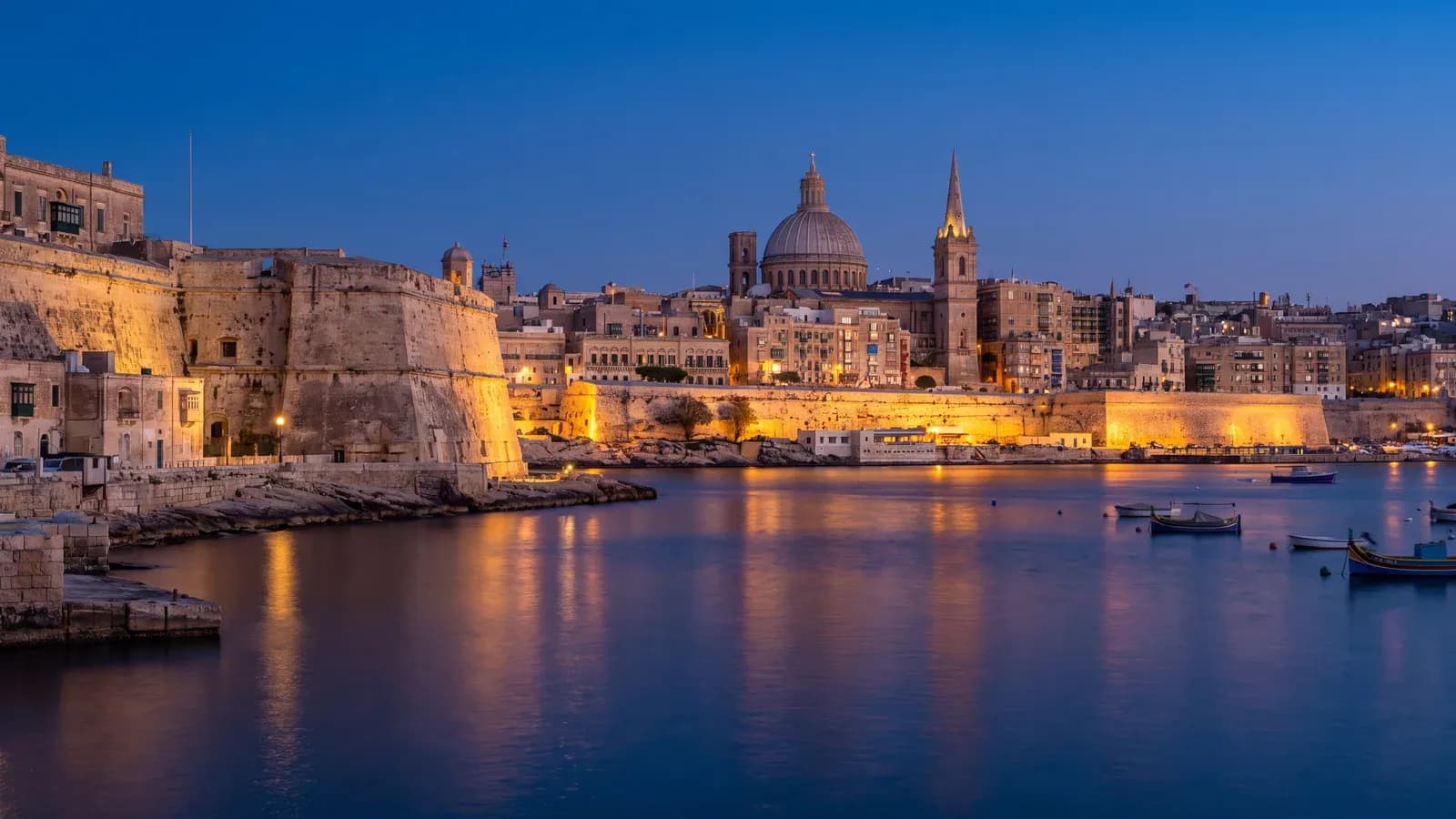Valletta Grand Harbour Dusk