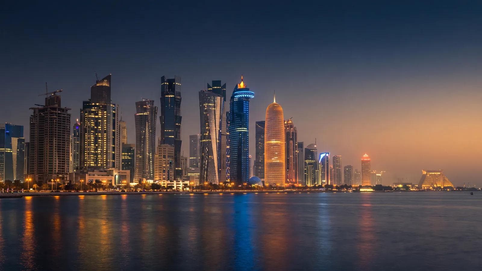 Doha West Bay Financial Dusk