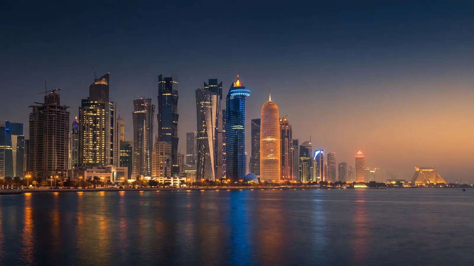 Doha West Bay Financial Dusk