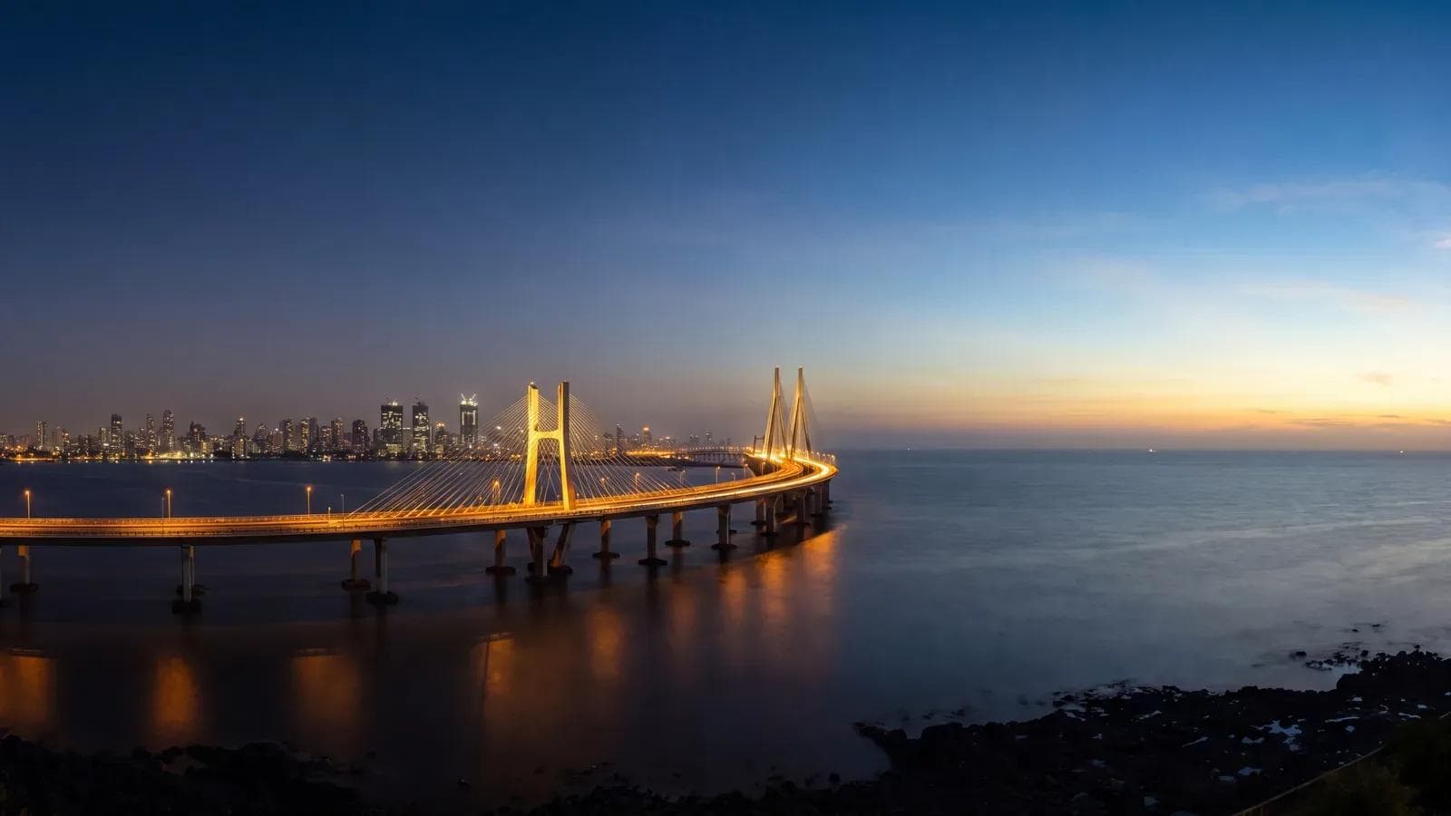 Mumbai Bandra Worli Sea Link Dusk