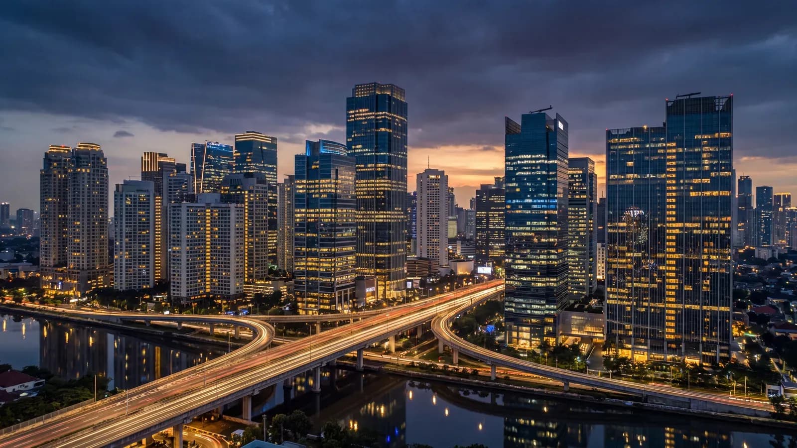 Jakarta Scbd Financial Dusk