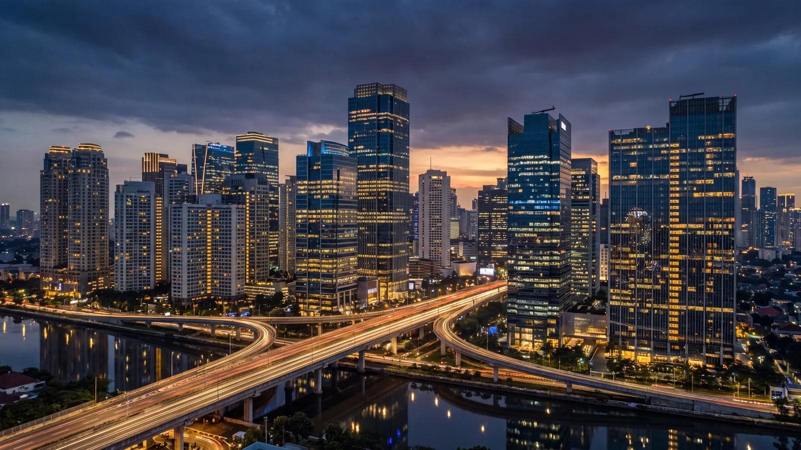 Jakarta Scbd Financial Dusk