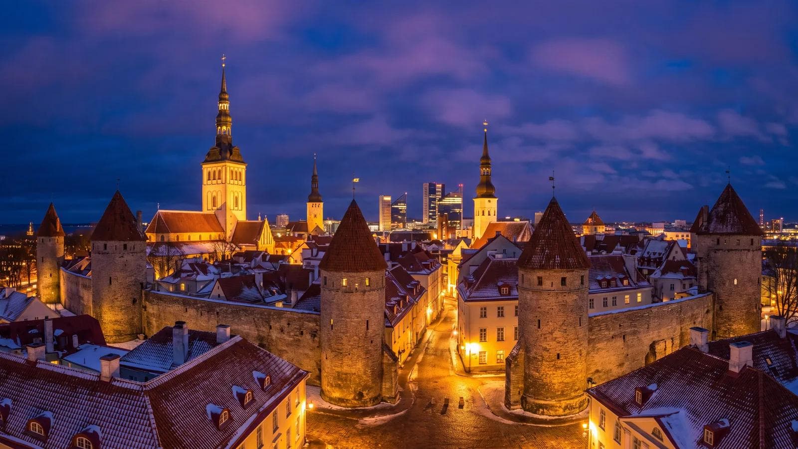 Tallinn Old Town Blue Hour