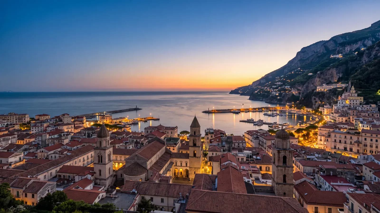 Salerno Gulf Rooftops Dusk
