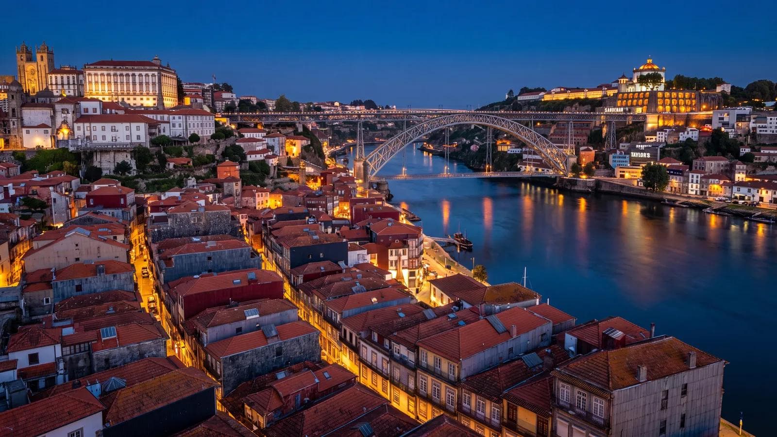 Porto Douro River Blue Hour