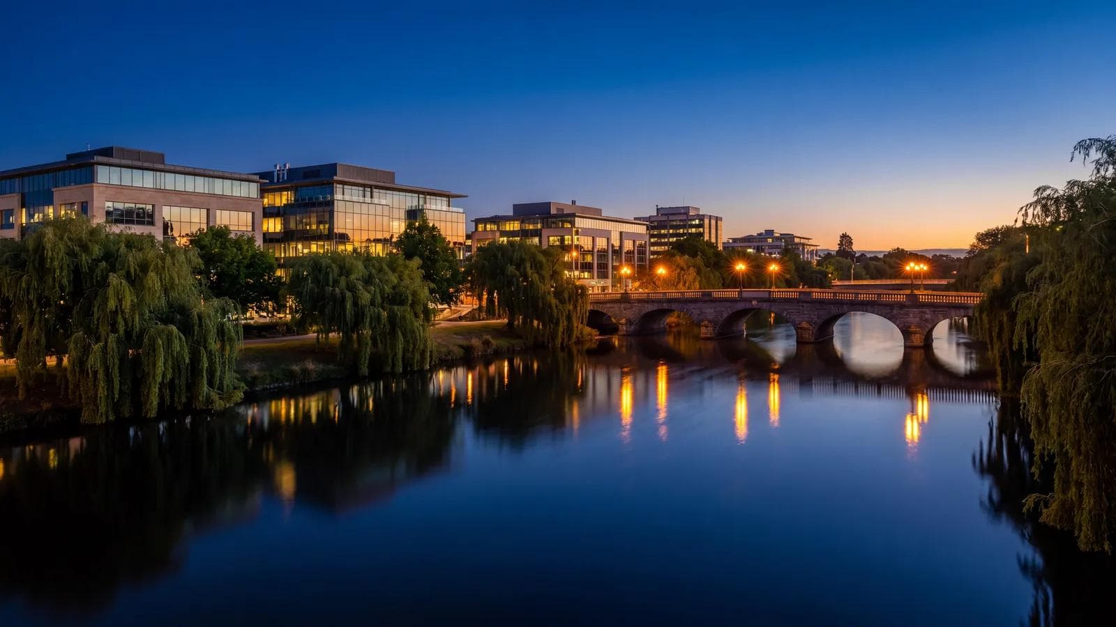 Christchurch Avon River Blue Hour
