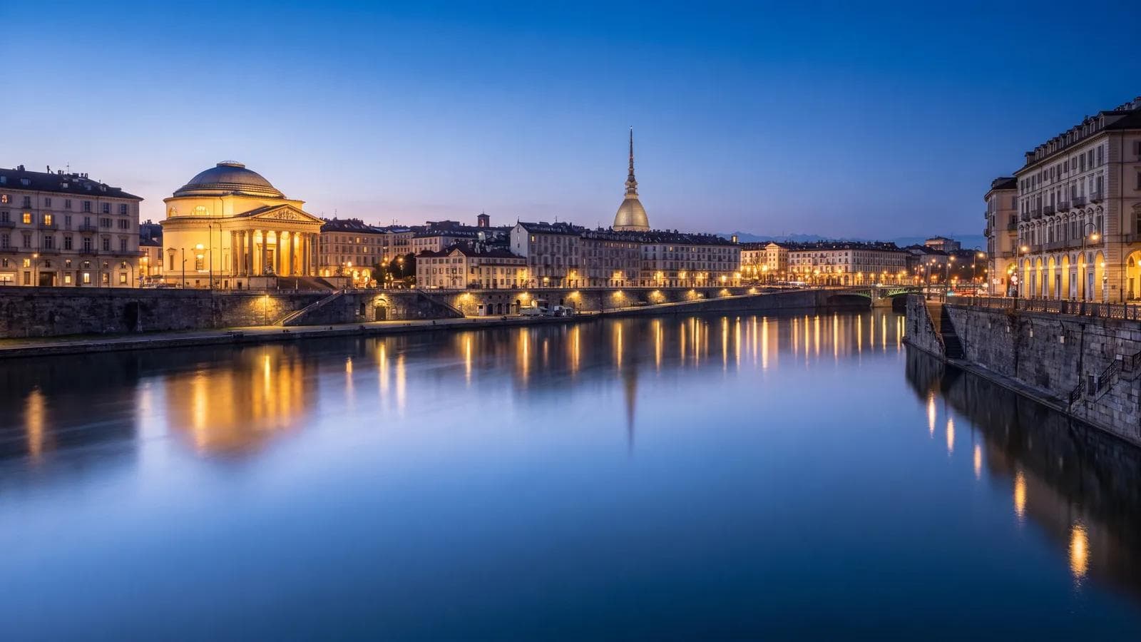 Turin Po Gran Madre Dusk