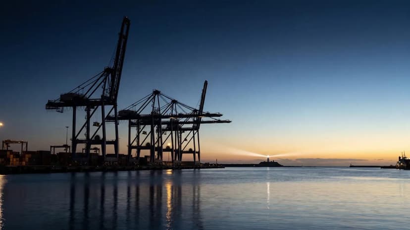 Newcastle Harbour Cranes Dusk