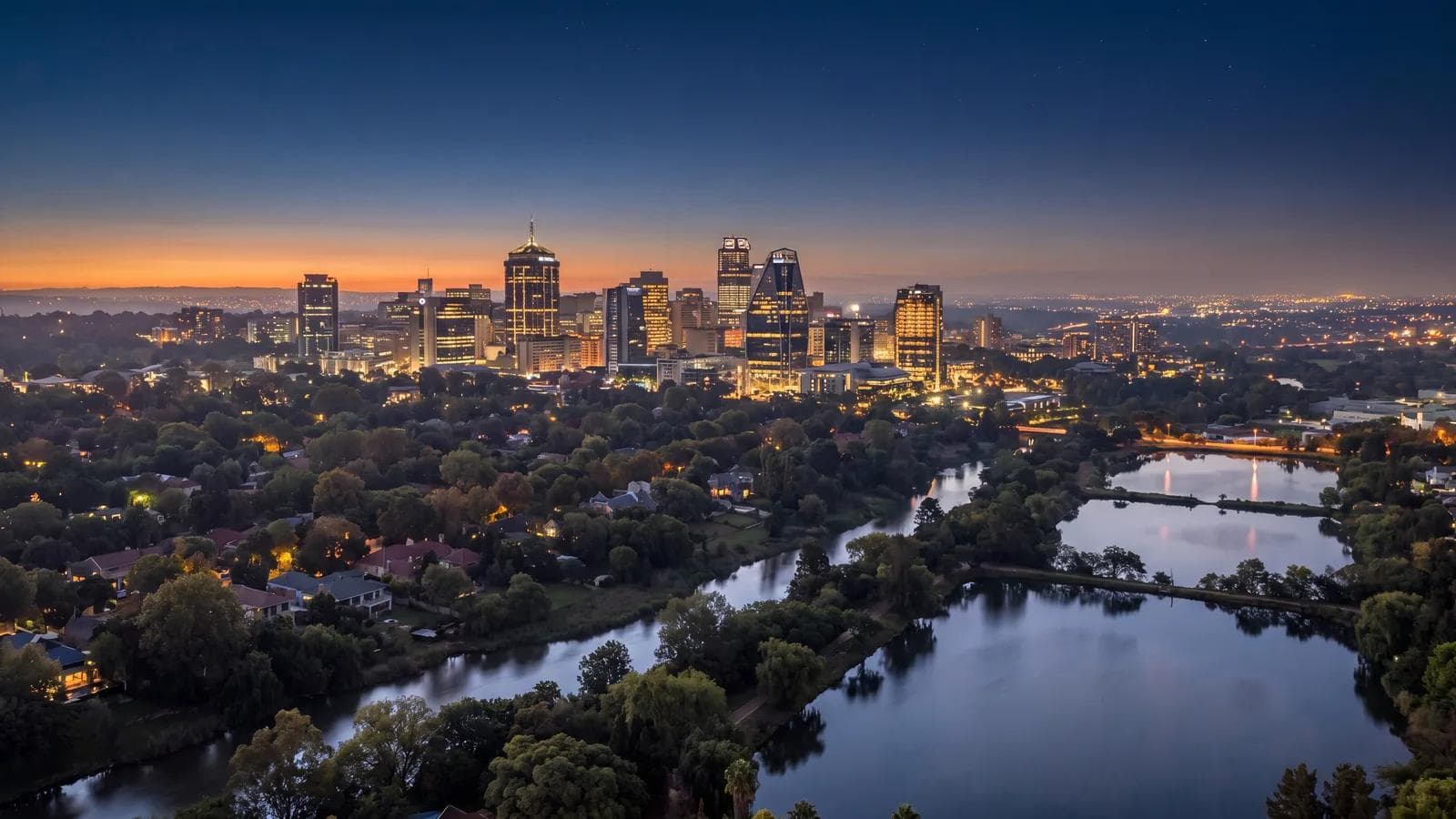 Johannesburg Sandton Skyline Dusk