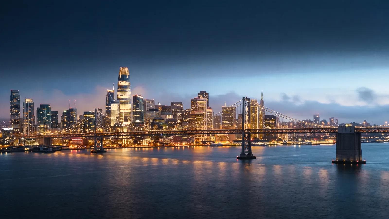 San Francisco Bay Skyline Dusk
