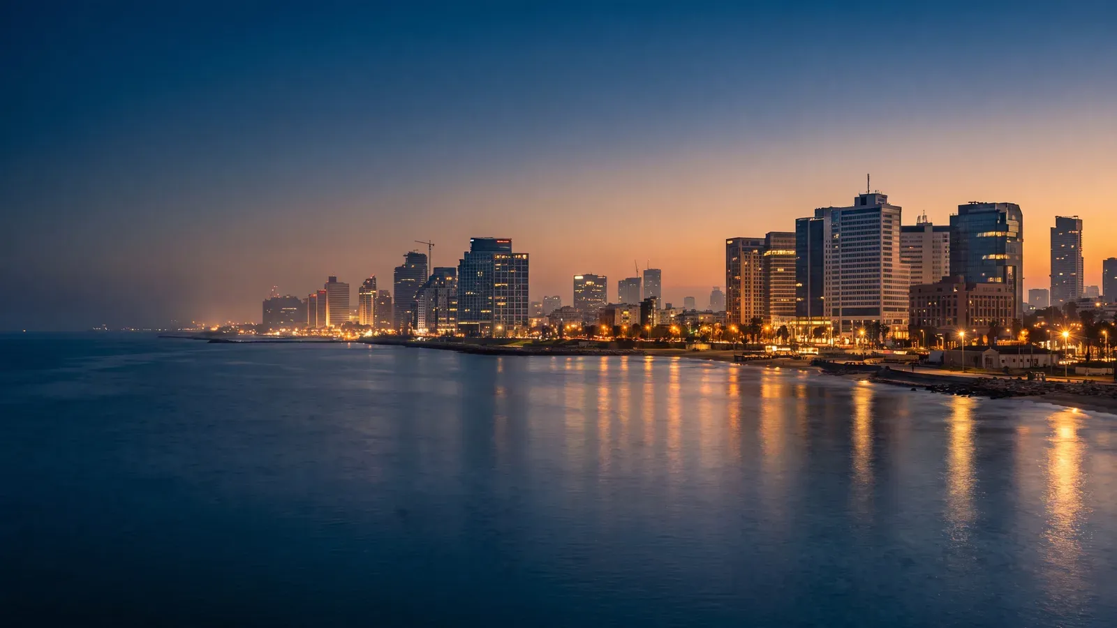 Tel Aviv Skyline Blue Hour