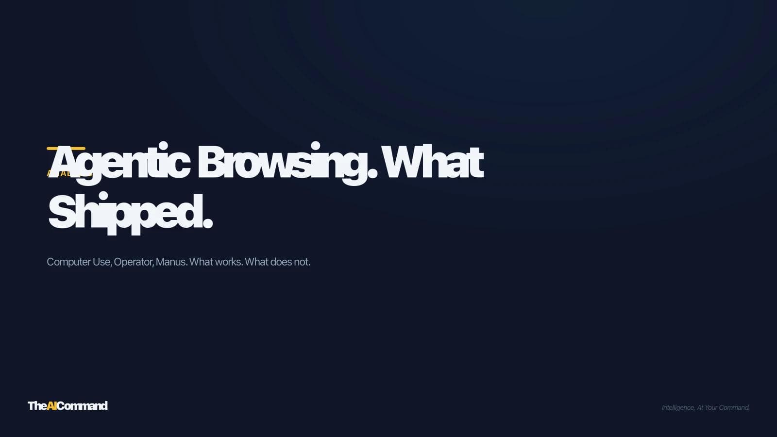 Agentic Browsing: What Actually Shipped This Month