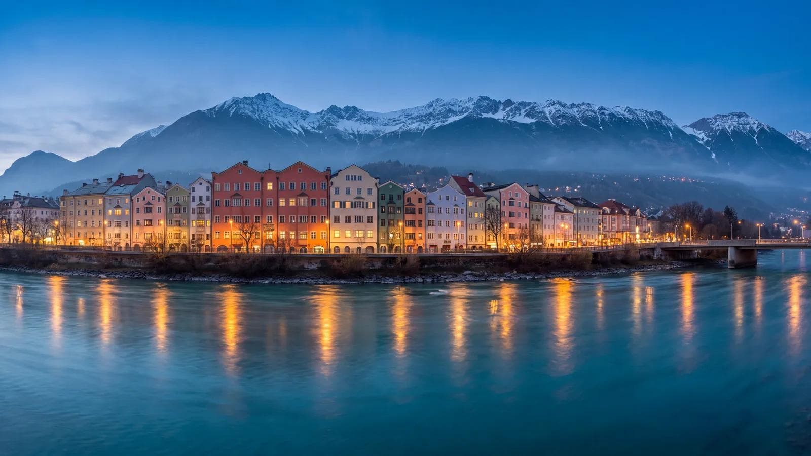 Innsbruck Inn River Nordkette Dusk