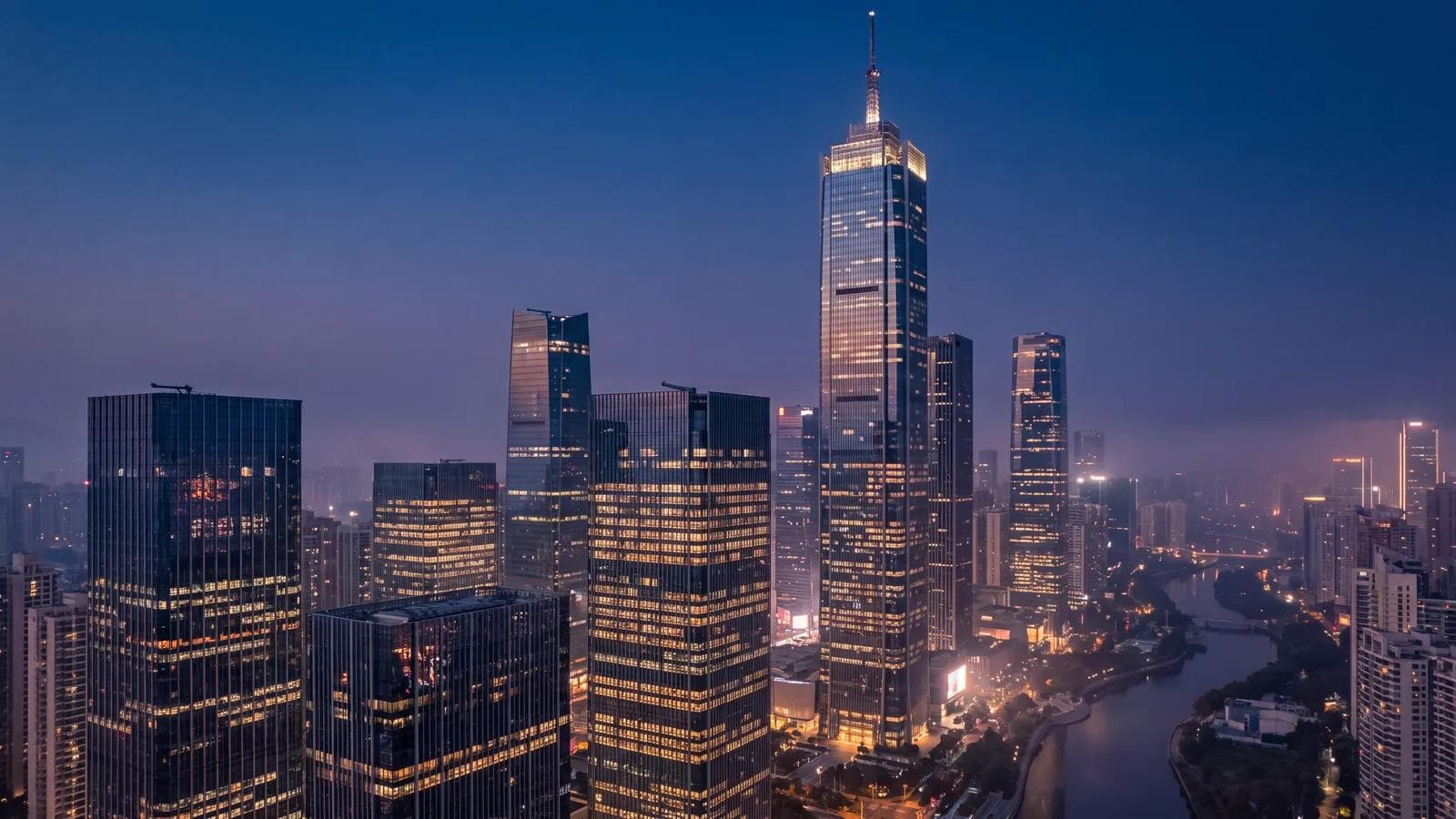 Shenzhen Futian Financial Blue Hour