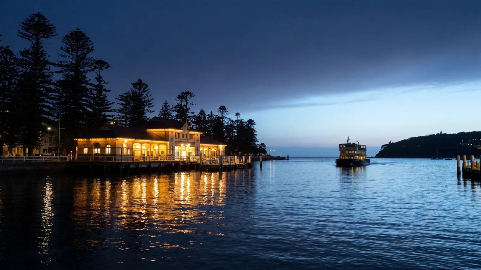 Manly Wharf Cove Dusk