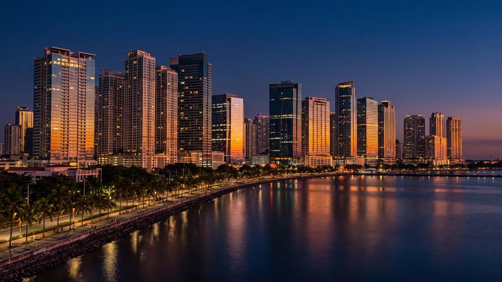 Manila Bay Skyline Dusk