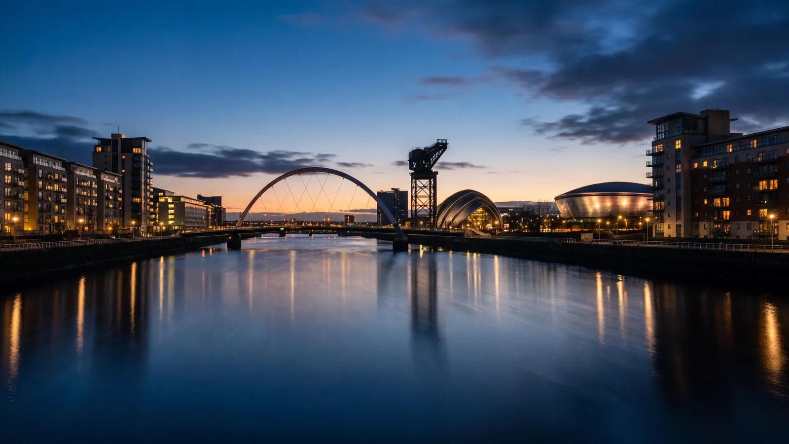 Glasgow Clyde Riverside Blue Hour
